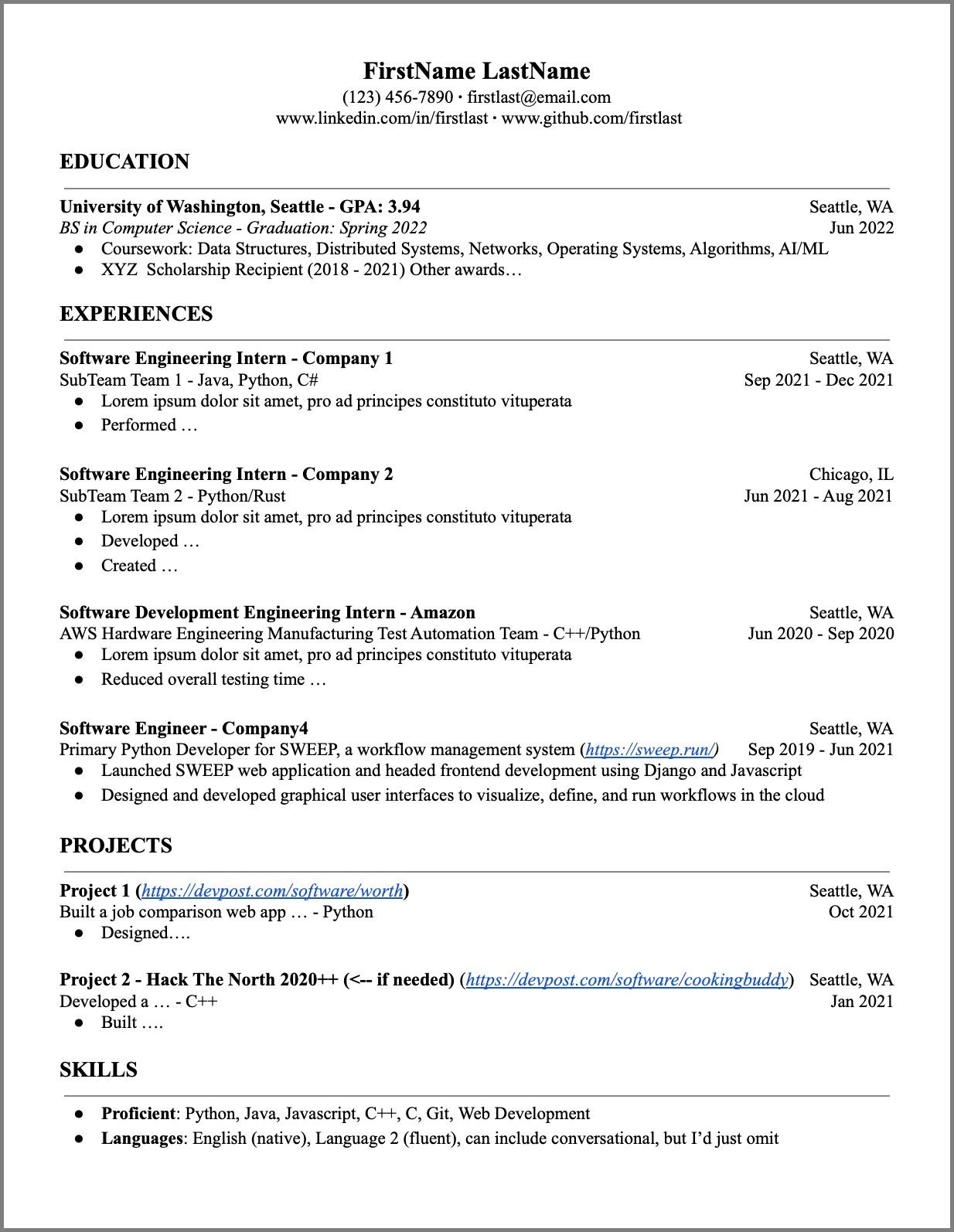 Resume Template